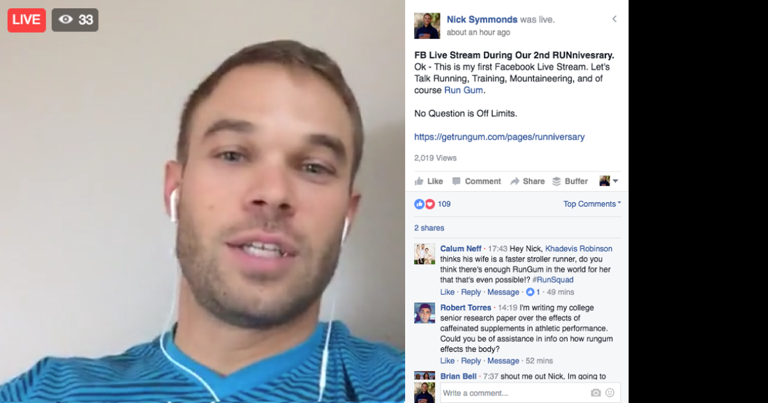 Replay CEO Nick Symmonds' Live Facebook Stream