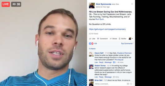 Replay CEO Nick Symmonds' Live Facebook Stream