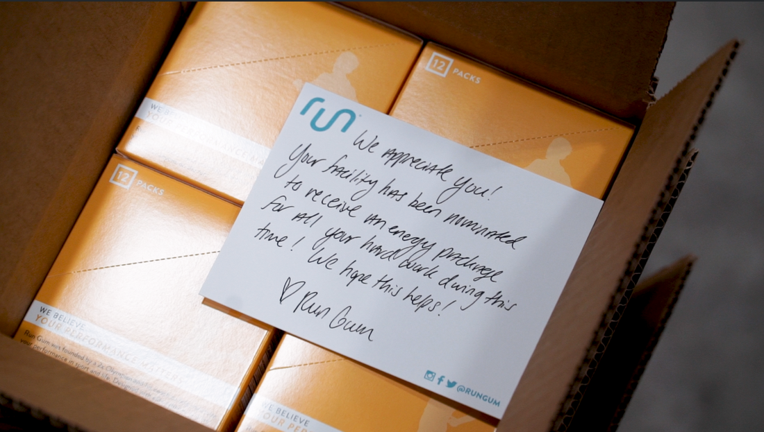 Run Gum and CEO Nick Symmonds pledge 25,000+ packs of Run Gum to Healthcare workers nationwide